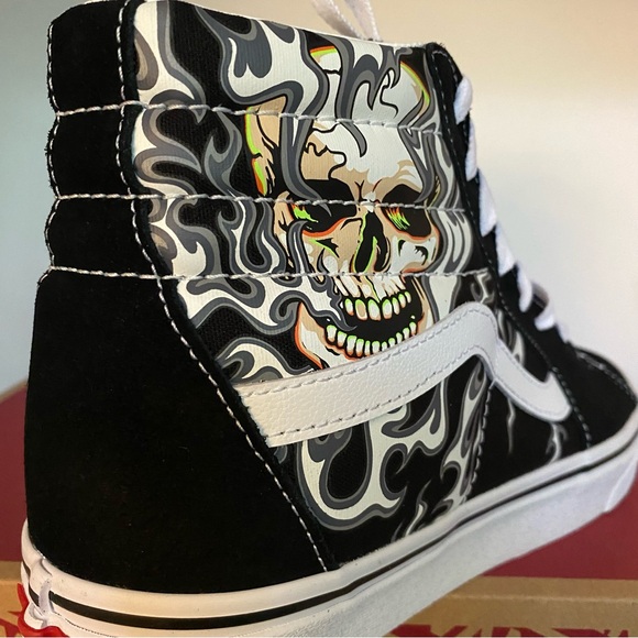 NEW Vans SK8-HI  Flame Skull Men Size 9 - Picture 5 of 10